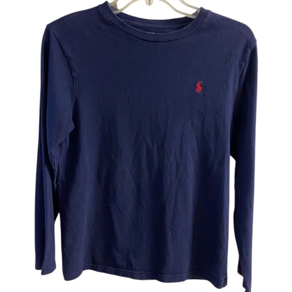 Polo by Ralph Lauren Navy Shirt with Yellow Logo boys large